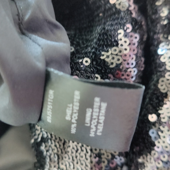 Black Sequin Puff Sleeve mini dress - Picture 11 of 12